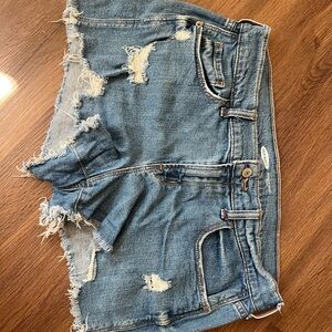 Old Navy Blue Distressed Jean Shorts